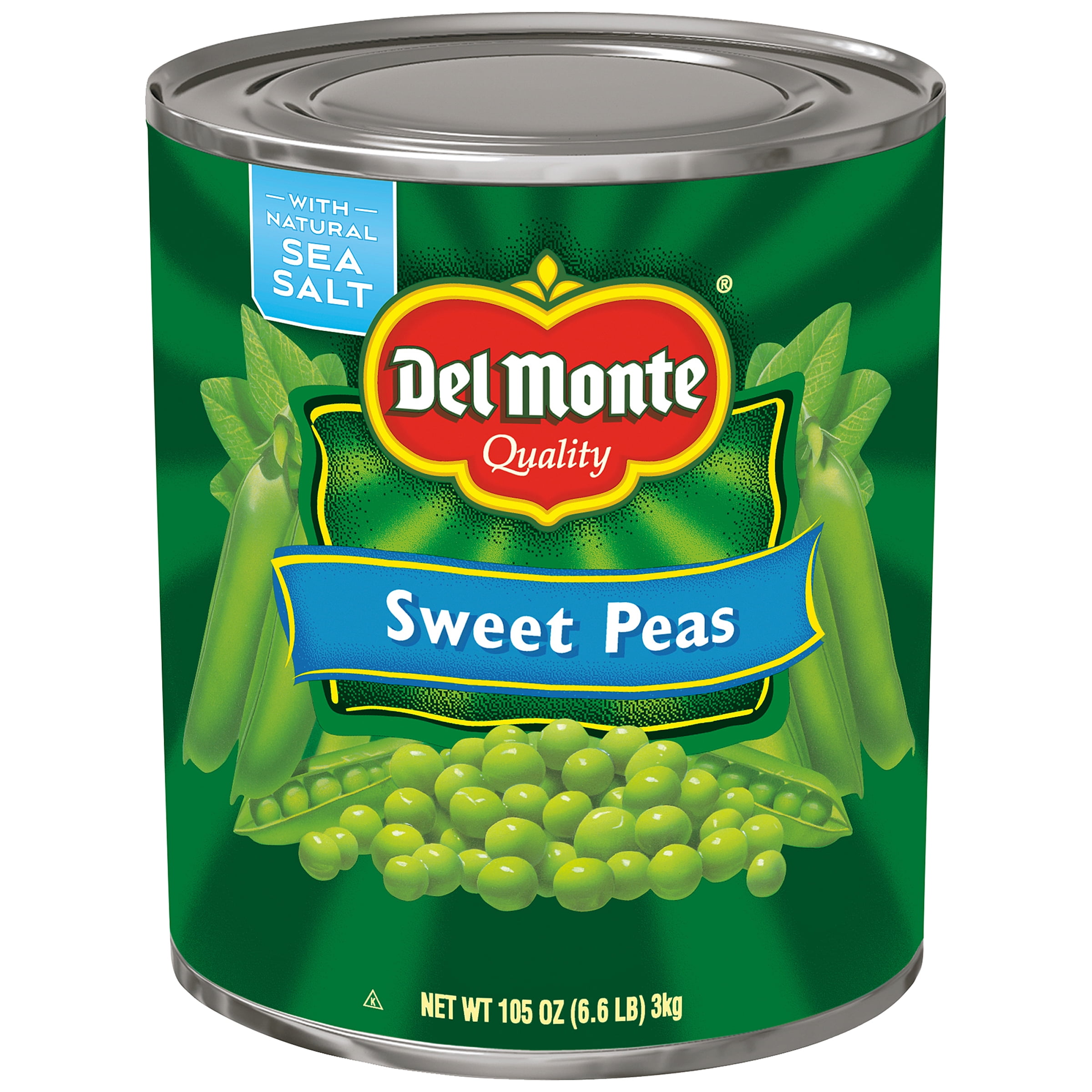 Del Monte Canned Sweet Peas, 105 oz Can