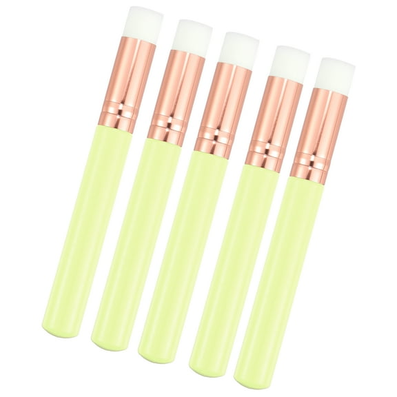 Vocoste Travel Blending Makeup Brush Set Foundation Contour Concealer Blusher Brush 10.3x1.4cm Yellow 5 Pcs