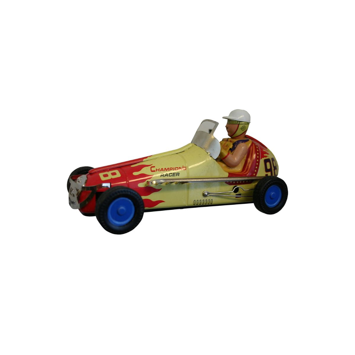 9" Vibrant Unique Collectible Tin Toy Wind Up Racer Figure