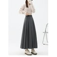 thumbnail image 6 of Women’s High-Waisted Pleated Midi Skirt with Belt, Elegant A-Line Flared Suit Skirt, Slimming Fashion Mid-Length Skirt for Office, Casual, and Daily Wear, 6 of 9