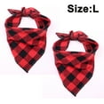 thumbnail image 2 of Paquete de 2 pañuelos para perros, pañuelo clásico navideño a cuadros para mascotas, bufanda, baberos triangulares, pañuelo, accesorios para disfraces de mascotas para perros pequeños, medianos y, 2 of 5