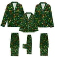 thumbnail image 2 of TAmten Family Christmas Pajamas Silk Satin Matching Christmas Pajamas for Family Button Shirt and Pants Silky Xmas Pjs Sets Holiday Jammies Christmas Pajamas for Family, 2 of 9