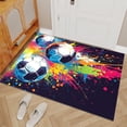 thumbnail image 2 of Sports Soccer Graffiti Area Rugs, Colorful Football Carpet, Washable Non Slip Low Pile Soft Rug for Bedroom Living Room Decor Mat 3ftx5ft, 2 of 8