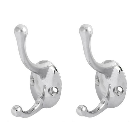 Zinc Hanger - Uxcell 2pcs Zinc Alloy Double Hanger Wall Hooks for Robe Coat Hat Towel