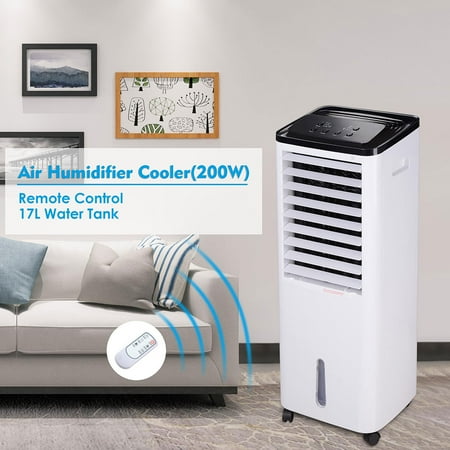 Air Humidifier With Fan Yescom 200W Evaporative Air Conditioner Cooler Fan Humidifier w/ 650 Sq. Ft. Cooling Ice Boxes Indoor Home Office ()