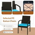thumbnail image 3 of Patiojoy 7- Piece Patio Dining Furniture Set Acacia Wood and Wicker Dining Table Armchairs Turquoise, 3 of 7