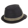 thumbnail image 3 of WITHMOONS Fedora Hat Summer Cool Straw Pastel Color LD6370 (Black), 3 of 4