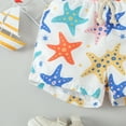 thumbnail image 5 of TOOYOU Boys Shorts Baby Kids Swim Trunks Sport Shorts Summer Casual Elastic Waist Shorts Sea Star Printed Beach Pants Size 6-12 Months , White, 5 of 6