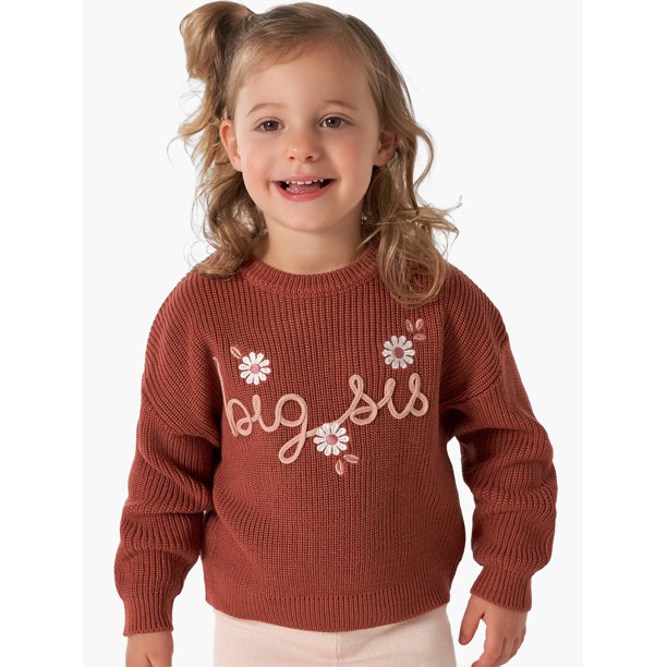 Modern Moments by Gerber Toddler Girl Matching Sister Sweater, Sizes 2T5T
