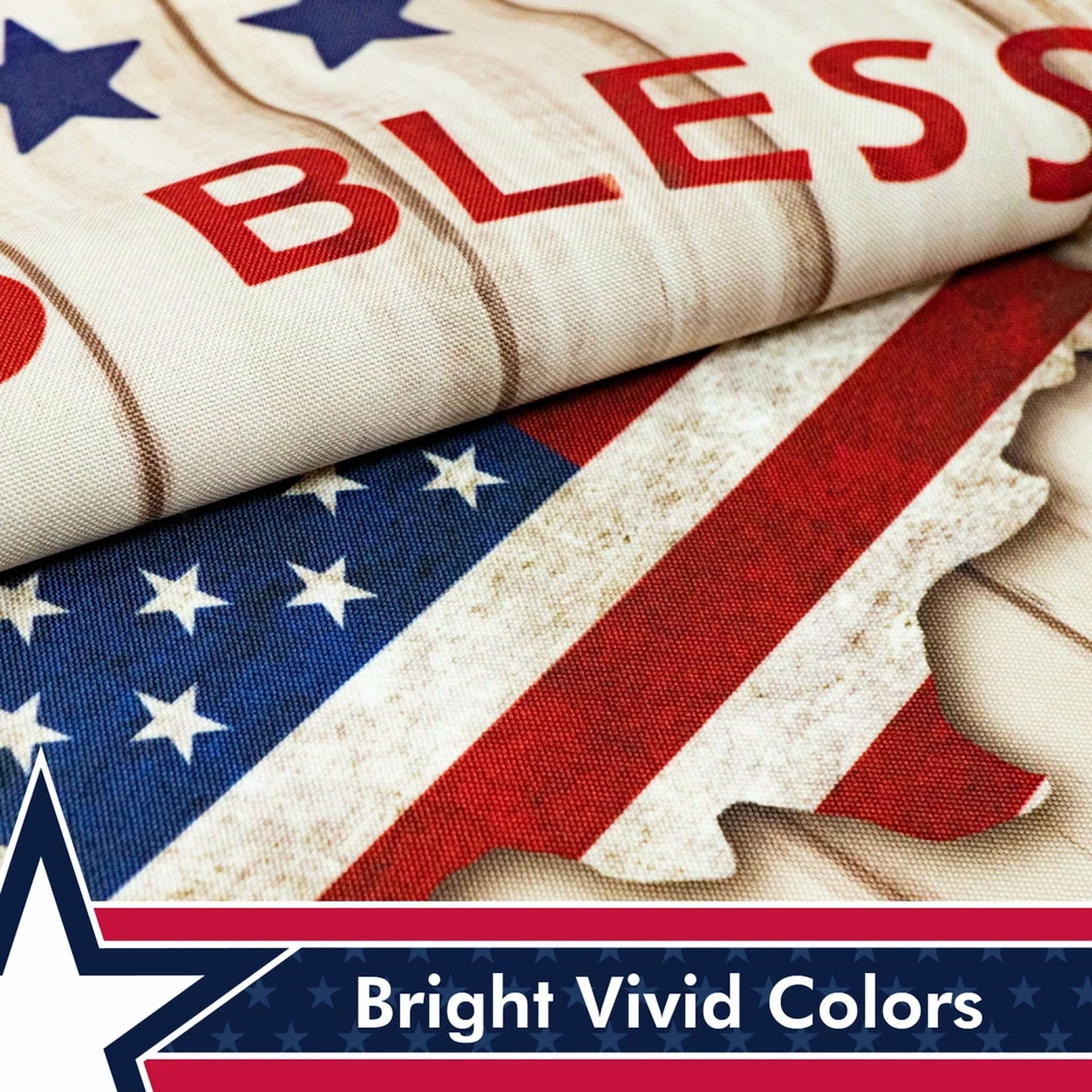 BUTTERFLY- Garden Flag God Bless America Patriotic Usa Flag Map 12" X 18”