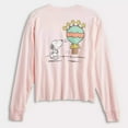 thumbnail image 4 of Women Juniors' Peanuts Snoopy Long Sleeve Skimmer Graphic Tee, 4 of 4