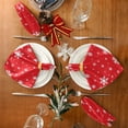 thumbnail image 5 of GZHJMY Christmas Beautiful Snowflake Pattern Cloth Napkins, Set of 4 20 x 20 Inch Soft & Comfortable Polyester Dinner Napkin for Family, Restaurant, Weddings, Parties, Holiday Dinner,Red, 5 of 6