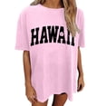 thumbnail image 1 of Tiweut Hauts Décontractés pour Femmes Oversize Vintage Coupe Ample Manches Courtes Col Rond T-Shirts d'Été pour Dame Rose, 1 of 6