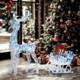 thumbnail image 2 of Outsunny Lighted Christmas Reindeer with Sleigh, Waterproof Holiday Decor, 2 of 10