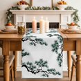 thumbnail image 4 of Teal Pine Tree Cotton Linen Table Runner for Dining Kitchen, Farmhouse Botanical Country Wedding Outdoor Party Tablerunners Decoration, Dresser Scarf Coffee Tablecloth Runners 13x70 Inches, 4 of 9