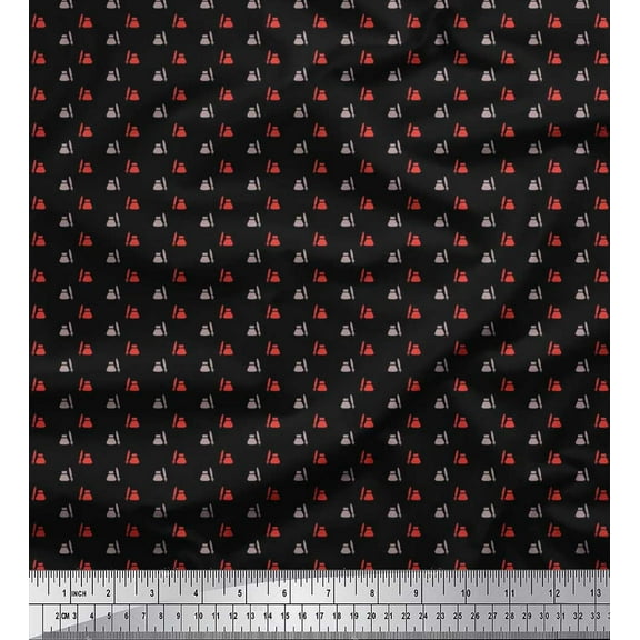 Soimoi Cotton Duck Fabric Ink Pen & Bottle Shirting Print Sewing Fabric Yard 42 Inch Wide