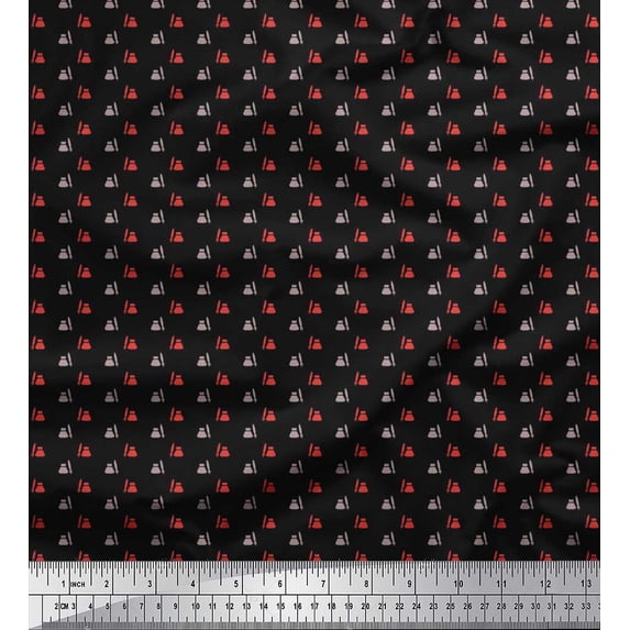 Soimoi Cotton Duck Fabric Ink Pen & Bottle Shirting Print Sewing Fabric Yard 42 Inch Wide