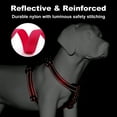 thumbnail image 2 of Plutus Pet Adjustable No Pull Dog Harness with Leather Accents, Heavy Duty Reflective Nylon, Red, M (18 to 24 Chest Size), 2 of 8