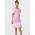 thumbnail image 4 of 2Bunnies Girls' Tween Teen Smocked Ruffle Party Dance Mini Dress On and Off Shoulder Puff Sleeve, 4 of 5