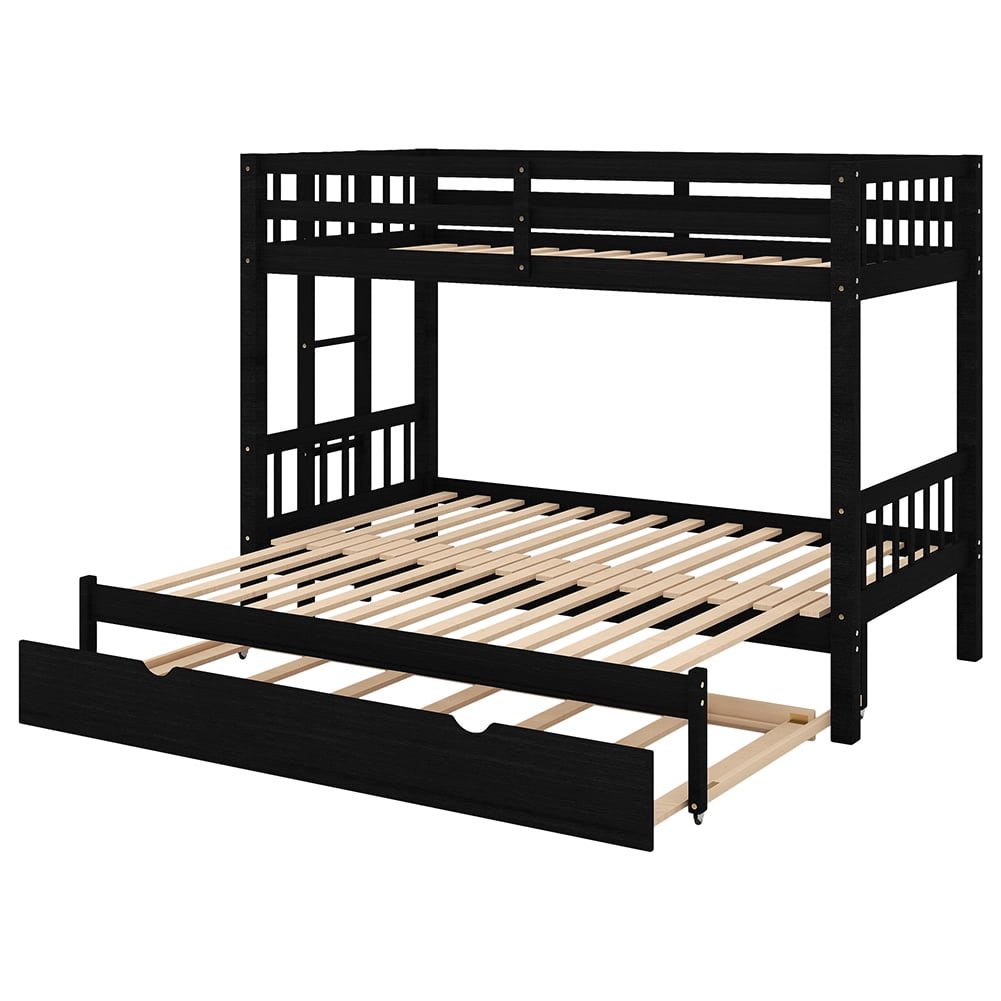Kadyn Twin over Pull-out Bunk Bed with Trundle, 4 Beds in Compact Space, Espresso