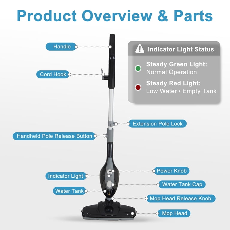 EDX Steam Mop Chemical-Free Floor Cleaner with Washable Pads photo 3