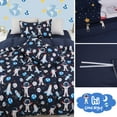 thumbnail image 4 of PiccoCasa 5 Piece Kids Duvet Cover Bedding Set Space Astronaut Pattern Full Queen Blue, 4 of 6
