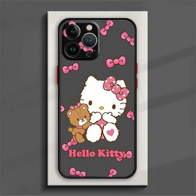 Sanrio Cartoon Hello Kitty Phone Case For iPhone 15 14 13 12 11 Pro Max mini XS XR X 8 7 6 Plus SE Frosted Translucent Cover FJH FJH