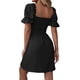 thumbnail image 5 of Txlixc Vestido de manga corta de mujer, cuello cuadrado, pliegue de pliegue Txlixc moda, 5 of 6