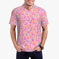 thumbnail image 3 of Balery Donut Printed Men’s Short Sleeve Polo Shirt, Midweight Men's Shirt,Golf Polo shirts -Large, 3 of 9