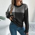 thumbnail image 7 of Ashirexll Pullover Sweaters for Women, Winter Sweaters for Women, Women's Color Block Round Neck Long Sleeve Pullover Knit Sweater Top, 7 of 7
