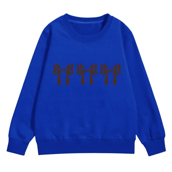 KAUOD Girls Football Sweatshirt Bow Graphic Crewneck Long Sleeve Pullover Top Kids Cute Sporty Casual Lightweight Preppy Clothes