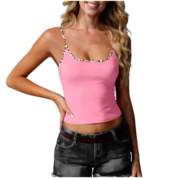 Camisetas de Verano para Mujeres sin Mangas Impresas con Cuello en U Camisetas de Verano de Moda
