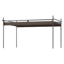 Metal Retractable Pergola, 10'x13' Outdoor Patio Canopy, Brown