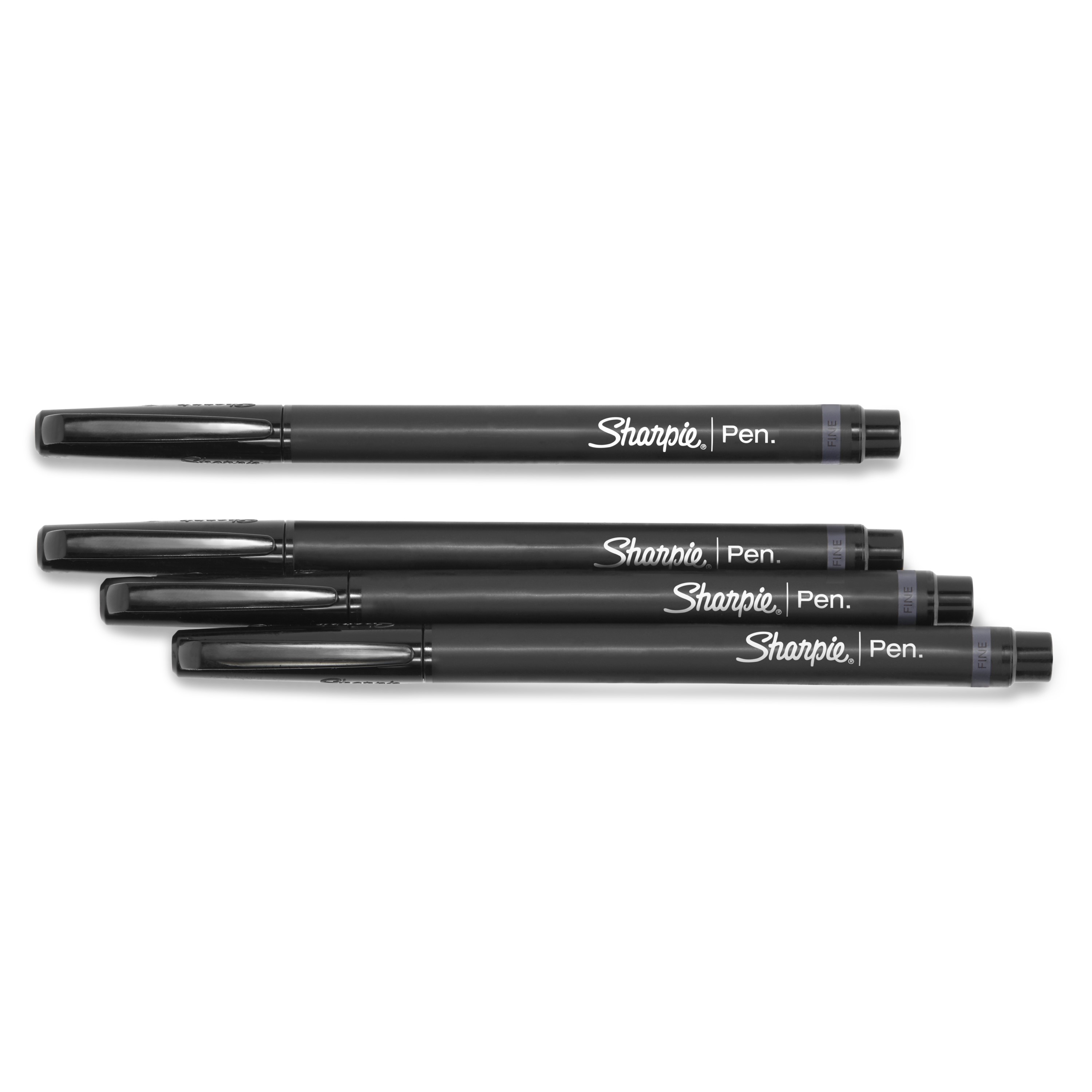 Sharpie Pens, Felt Tip Pens, Fine Point (0.4mm), Black, 4 Count - image 4 of 7