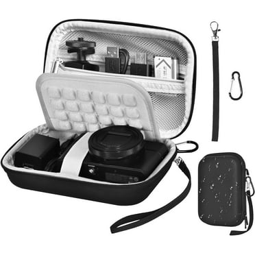 IAZ Camera Case, Small Digital Camera Bag with Strap, Camera Carrying Case with EVA Anti-Shock Bubble(Case Only)-Black