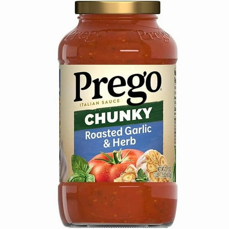 Pack of 2 Prego Chunky Roasted Garlic and Herb Pasta Sauce, 23.75 oz Jar