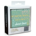 thumbnail image 2 of Orange County Beaches, California, Typography, Green (Absorbent Ceramic Coasters Set of 4 Matching Images, Cork Back, Kitchen Table Decor), 2 of 3
