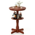thumbnail image 1 of Gymax 2-Tier Round High Top Table w/ Storage Shelf & Pedestal Base for Kitchen, 1 of 10