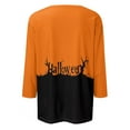 Hkcnichi Halloween Womens Clothing Plus Size Crewneck Elbow Sleeve