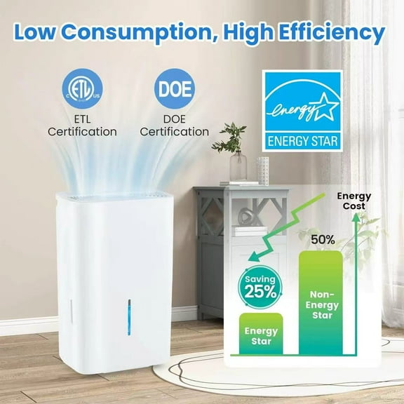 Harmijoy 150 Pints Dehumidifier with Pump w/24H Timer LED Display Large Water Tank