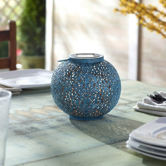 Riad 7" H Solar Lantern