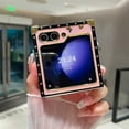 thumbnail image 4 of for Samsung Galaxy Z Flip 6 Case with Ring Kickstand, Glitter Floral Sparkly Bling Diamond Butterfly Plated Shockproof Protective Elegant Cute Woman Girly Soft TPU Cover for Z flip 6, Pink, 4 of 12