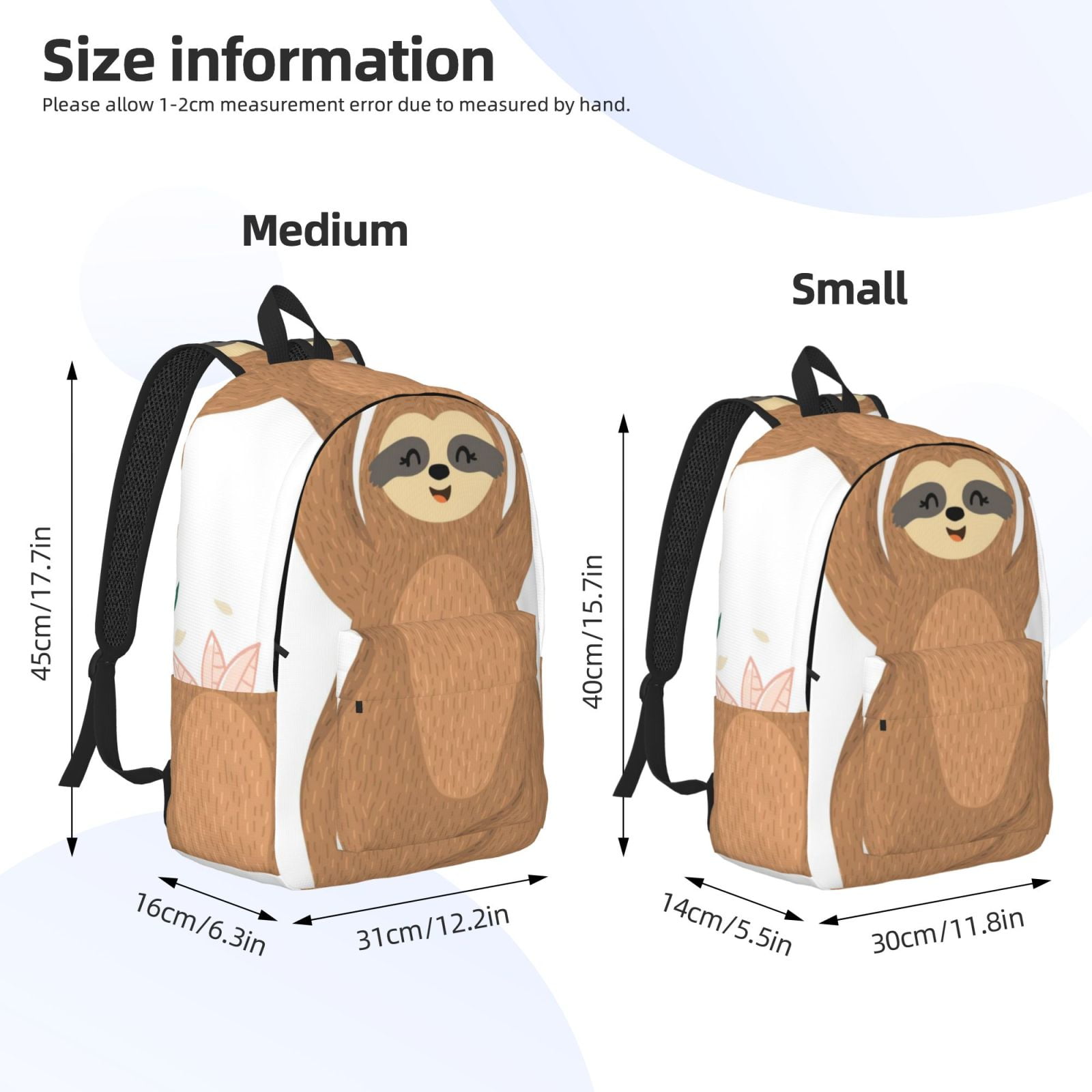 Ratiio Cute Sloth In Yoga Pose Tree Print Canvas Backpack for Women & Men Retro Aesthetic Rucksack Basic Backpack for High School/College Students Travel Laptop Bag