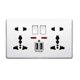 thumbnail image 1 of Multifunction 13a Wall Socket Push Button 2.1a Double Usb Charging Ports Three-hole Two-hole Home Wall Outlet Button, 1 of 4