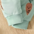 thumbnail image 3 of Bysome Boy Girl Easter Outfit Carrot Print Crew Neck Long Sleeve Tops With Pants Easter Party Fashion Kids Clothes Set Green Size 6-12 Months, 3 of 6