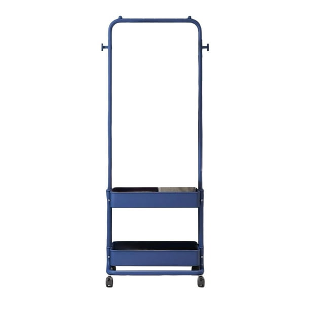 Perchero con ruedas multiusos, organizador de ropa con ruedas, armario pequeño para Azul