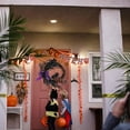 thumbnail image 6 of Lumiparty 20" Prelit Halloween Wreath for Front Door, with Purple Lights, Spooky Door Wreath with Ribbon Rose Berries Hanging Decor for Front Door Home Party Outside Decoration, Purple, 6 of 6