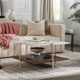 thumbnail image 2 of Table Basse Carrée 32 Pouces Simone - Marbre & Or, 2 of 11