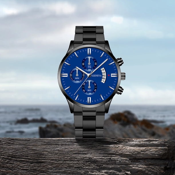 Reloj de cuarzo de moda para hombre, diseño calado, caja de aleación, correa de cuero, reloj de pulsera informal de negocios, reloj de aleación.