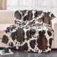 thumbnail image 1 of unique Brown Cow Printed Blanket with Cow Storage Pouch,300 Double Sided Outdoor Lap, 1 of 5